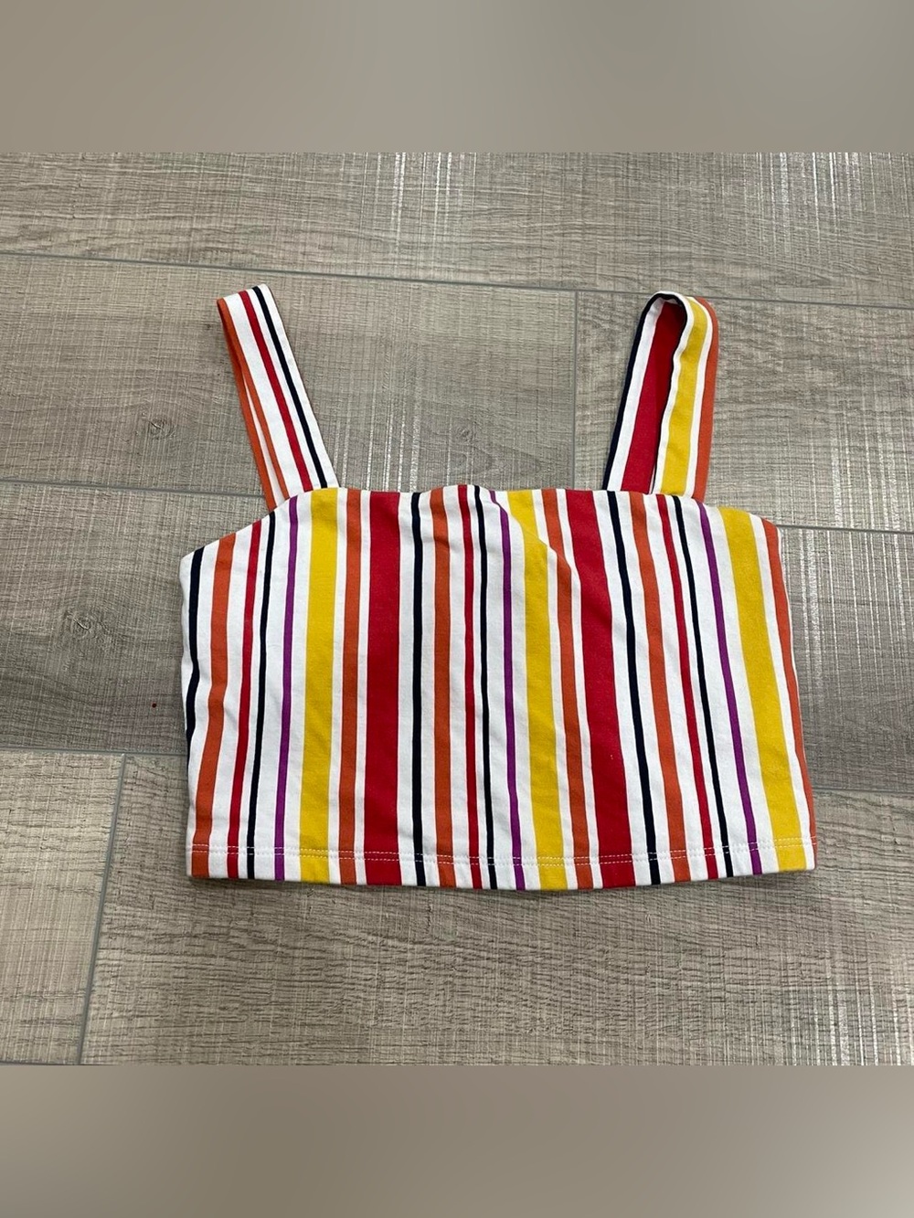 Forever 21 Multicolor Striped Cropped Tank Top
